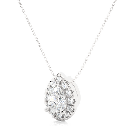 0.79 CT Pear & Round Diamond Shape Pendant Perfect For Weddings & Anniversaries - HIGHCARAT DIAMONDS
