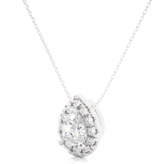 0.79 CT Pear & Round Diamond Shape Pendant Perfect For Weddings & Anniversaries - HIGHCARAT DIAMONDS