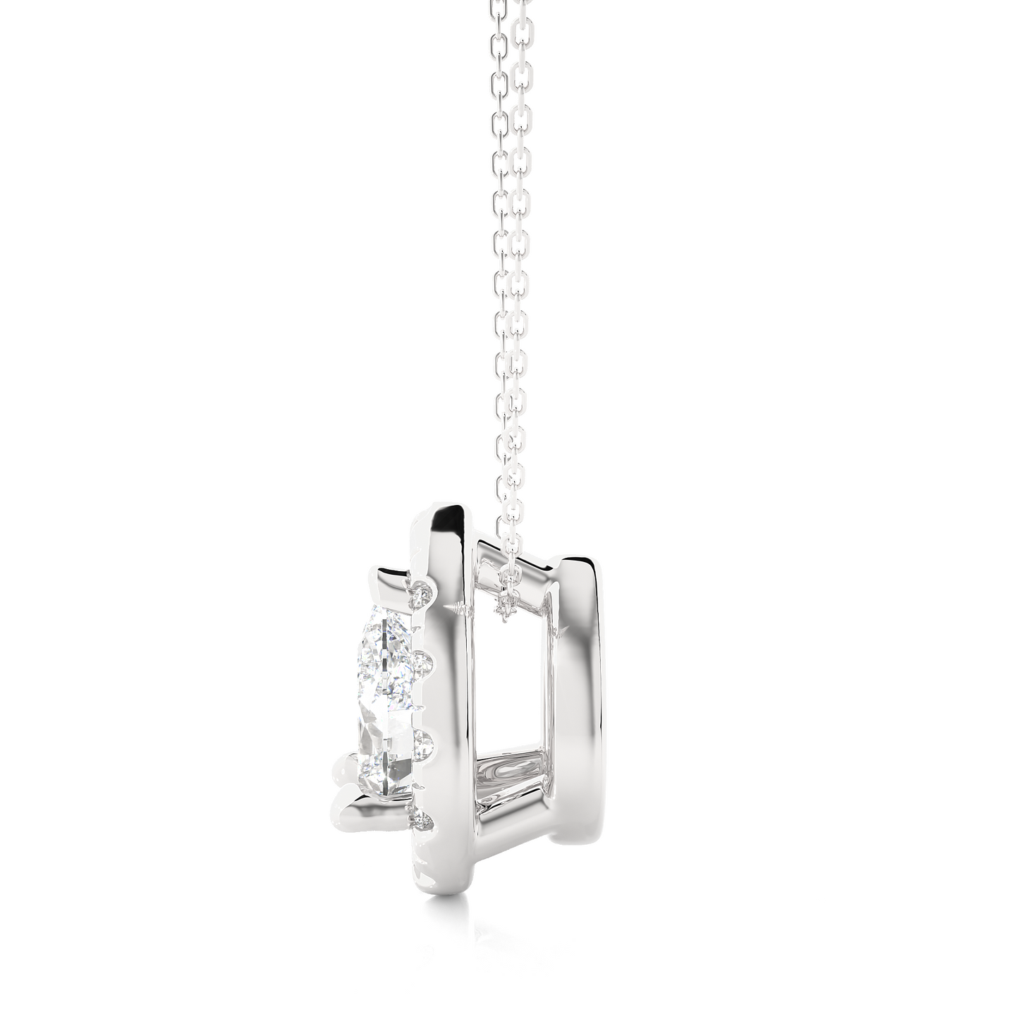 0.79 CT Pear & Round Diamond Shape Pendant Perfect For Weddings & Anniversaries - HIGHCARAT DIAMONDS