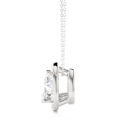 0.79 CT Pear & Round Diamond Shape Pendant Perfect For Weddings & Anniversaries - HIGHCARAT DIAMONDS