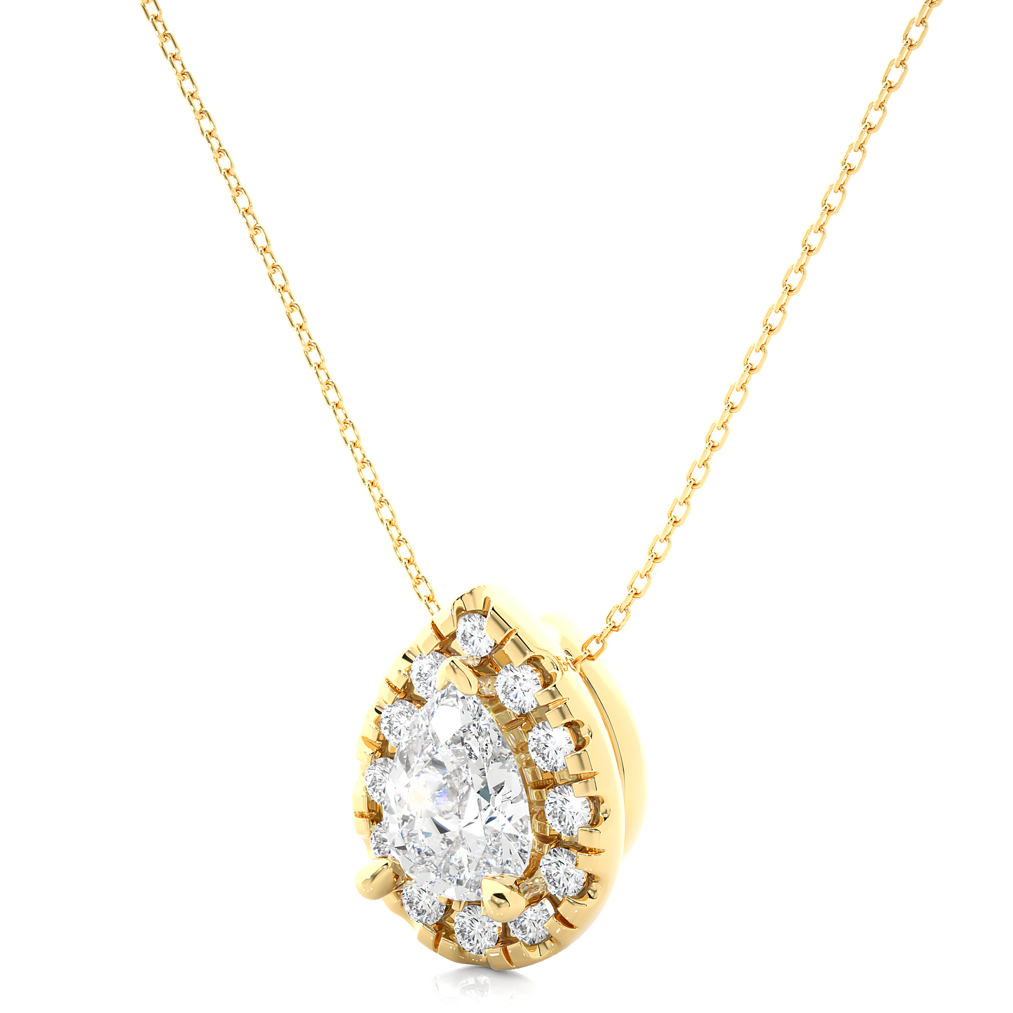 0.79 CT Pear & Round Diamond Shape Pendant Perfect For Weddings & Anniversaries - HIGHCARAT DIAMONDS