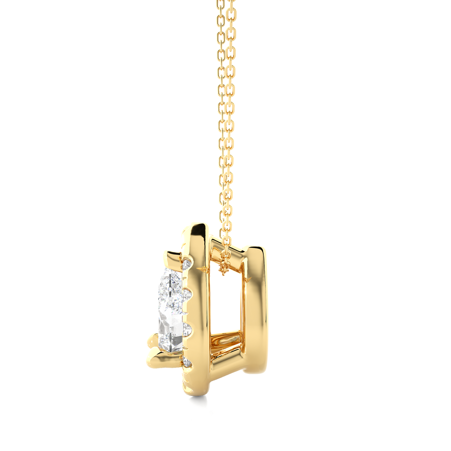 0.79 CT Pear & Round Diamond Shape Pendant Perfect For Weddings & Anniversaries - HIGHCARAT DIAMONDS