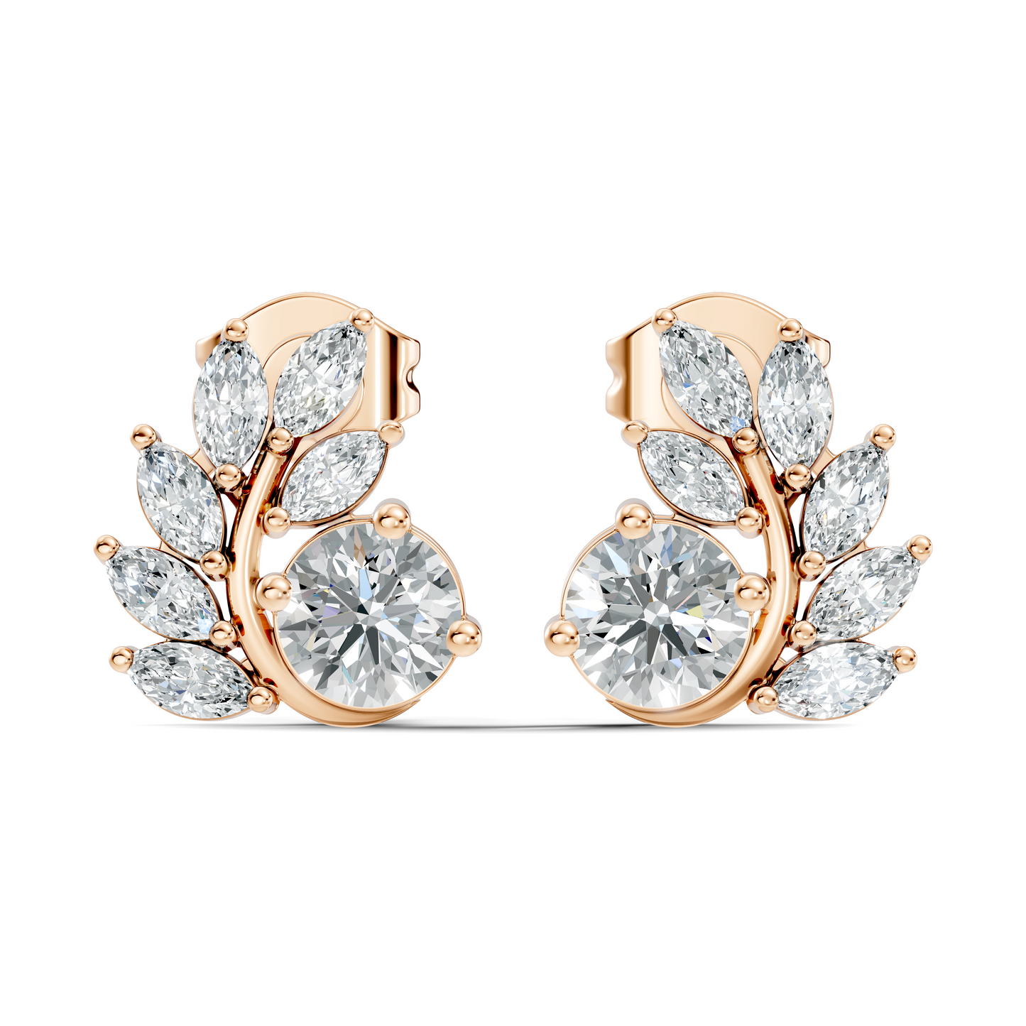 Stunning 0.82 CT Lab-Grown Diamond Earrings Classic Marquise & Round Style - HIGHCARAT DIAMONDS