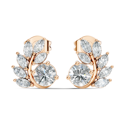 Stunning 0.82 CT Lab-Grown Diamond Earrings Classic Marquise & Round Style - HIGHCARAT DIAMONDS
