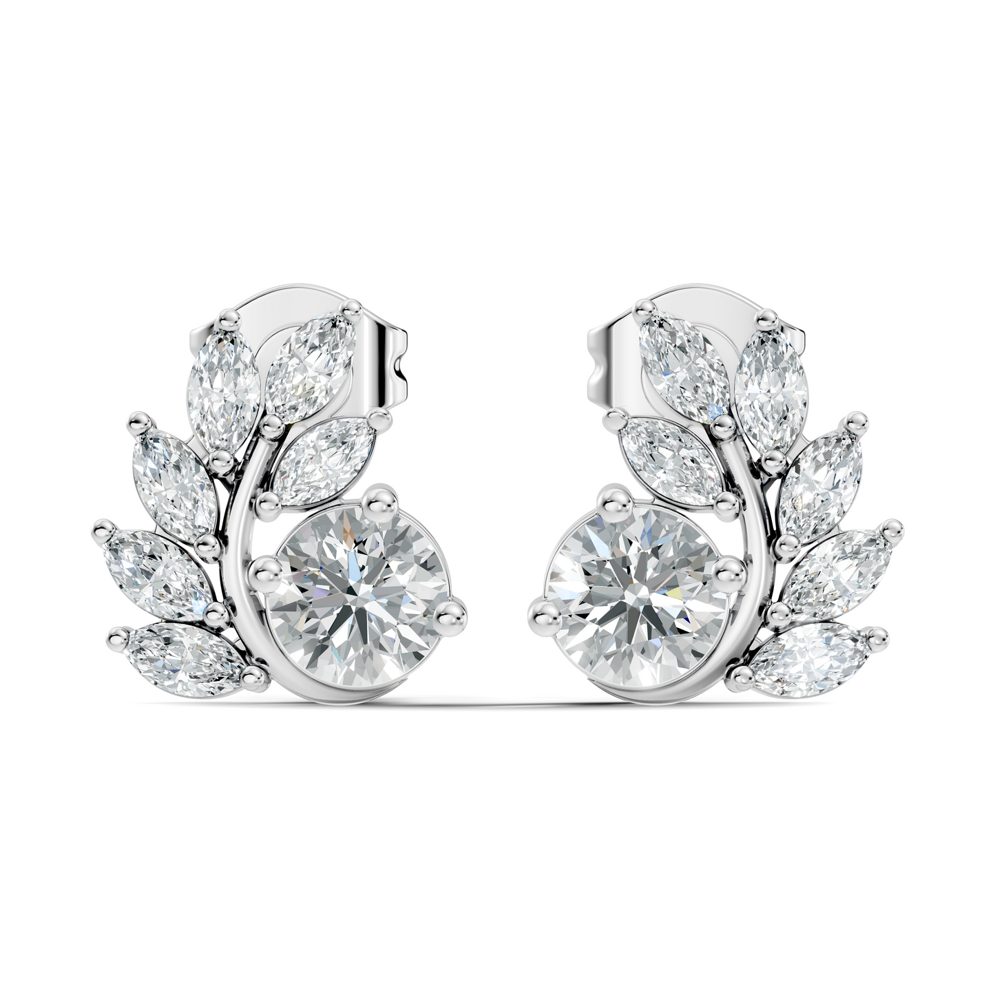 Stunning 0.82 CT Lab-Grown Diamond Earrings Classic Marquise & Round Style - HIGHCARAT DIAMONDS