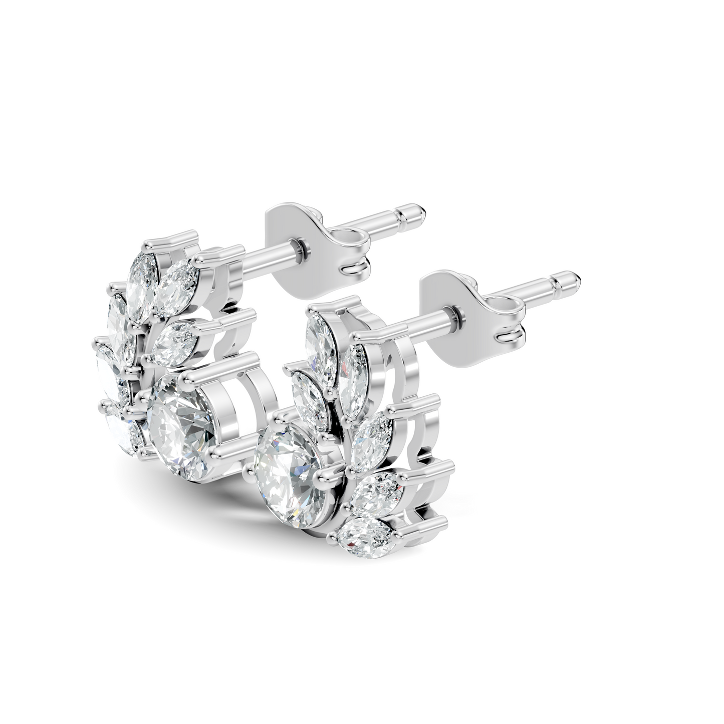 Stunning 0.82 CT Lab-Grown Diamond Earrings Classic Marquise & Round Style - HIGHCARAT DIAMONDS