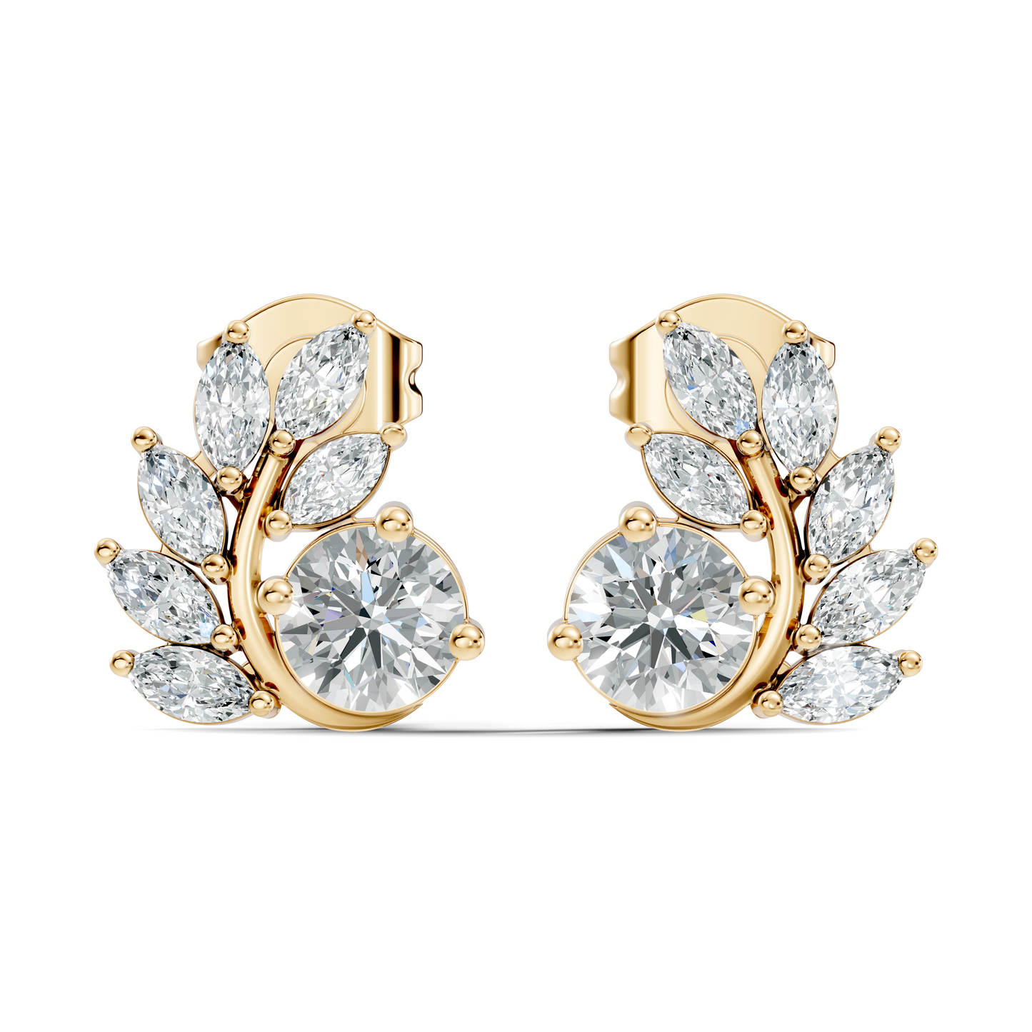 Stunning 0.82 CT Lab-Grown Diamond Earrings Classic Marquise & Round Style - HIGHCARAT DIAMONDS