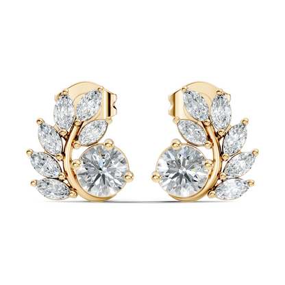 Stunning 0.82 CT Lab-Grown Diamond Earrings Classic Marquise & Round Style - HIGHCARAT DIAMONDS