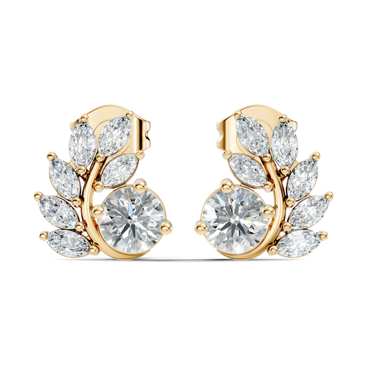Stunning 0.82 CT Lab-Grown Diamond Earrings Classic Marquise & Round Style - HIGHCARAT DIAMONDS
