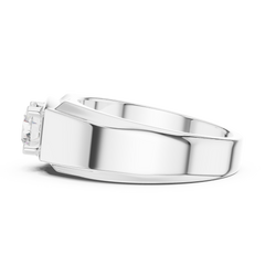 Round One Stone Lab Grown Diamond 14k Solid Rose Gold  Every Wear Stunning Elegance Men's Diamond Ring - HIGHCARAT DIAMONDS