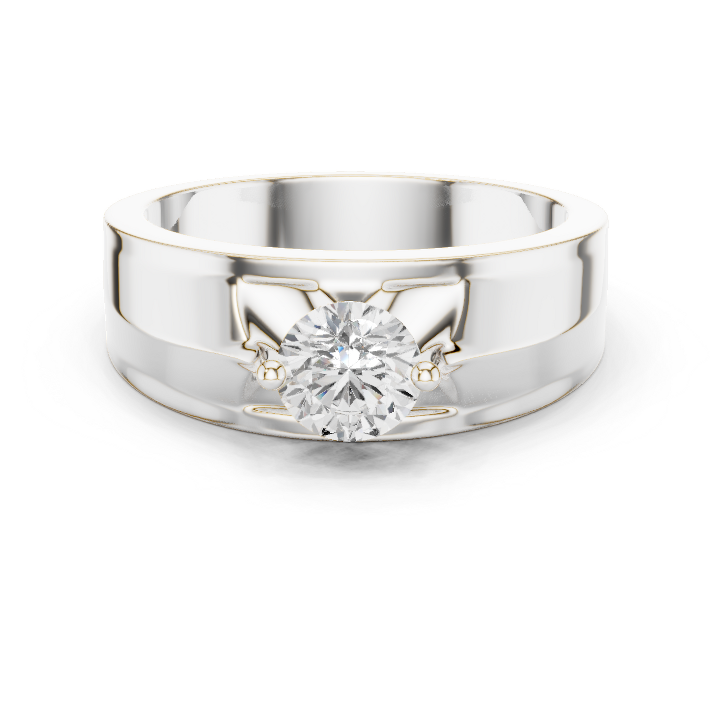 Round Shape Lab Grown Diamond Vintage Art Deco Classic Look Diamond ring For Men - HIGHCARAT DIAMONDS