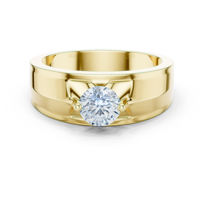 Round Shape Lab Grown Diamond Vintage Art Deco Classic Look Diamond ring For Men - HIGHCARAT DIAMONDS