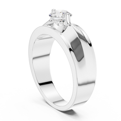 Round Shape Lab Grown Diamond Vintage Art Deco Classic Look Diamond ring For Men - HIGHCARAT DIAMONDS