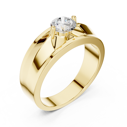 Round Shape Lab Grown Diamond Vintage Art Deco Classic Look Diamond ring For Men - HIGHCARAT DIAMONDS