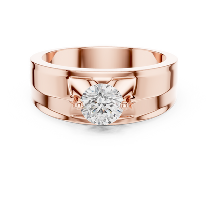 Round Shape Lab Grown Diamond Vintage Art Deco Classic Look Diamond ring For Men - HIGHCARAT DIAMONDS