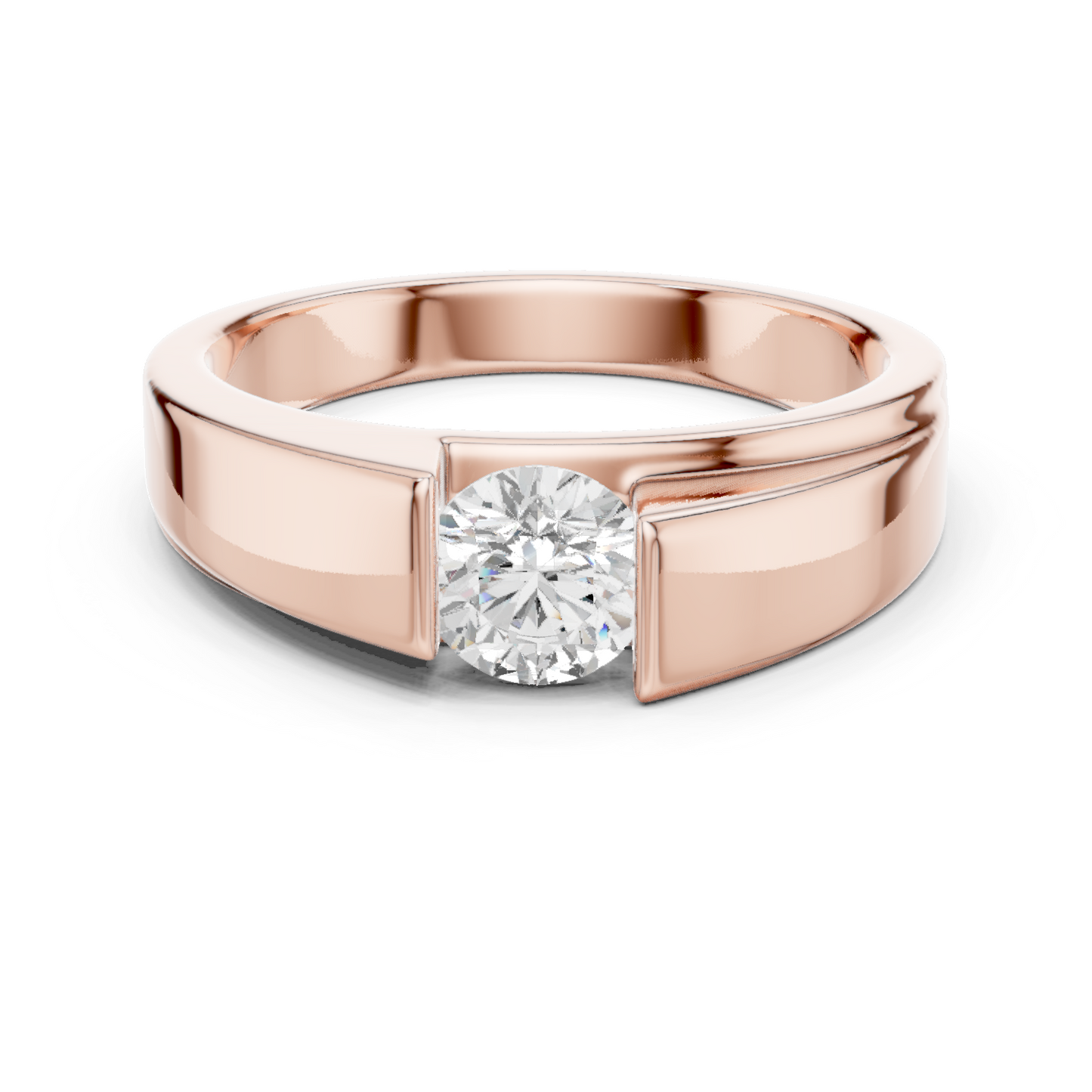 Men's Round Shapes Lab Grown Diamond 14k Solid Gold Stunning Wedding Wear Ring - HIGHCARAT DIAMONDS