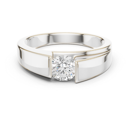 Men's Round Shapes Lab Grown Diamond 14k Solid Gold Stunning Wedding Wear Ring - HIGHCARAT DIAMONDS