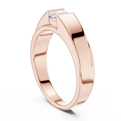 Men's Round Shapes Lab Grown Diamond 14k Solid Gold Stunning Wedding Wear Ring - HIGHCARAT DIAMONDS