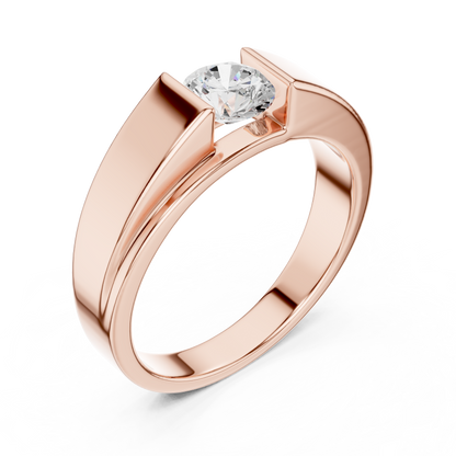 Men's Round Shapes Lab Grown Diamond 14k Solid Gold Stunning Wedding Wear Ring - HIGHCARAT DIAMONDS