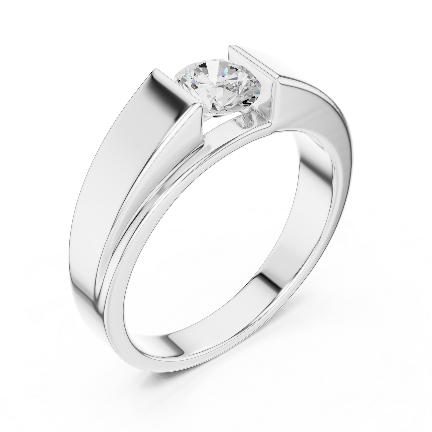 Men's Round Shapes Lab Grown Diamond 14k Solid Gold Stunning Wedding Wear Ring - HIGHCARAT DIAMONDS