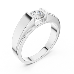 Men's Round Shapes Lab Grown Diamond 14k Solid Gold Stunning Wedding Wear Ring - HIGHCARAT DIAMONDS