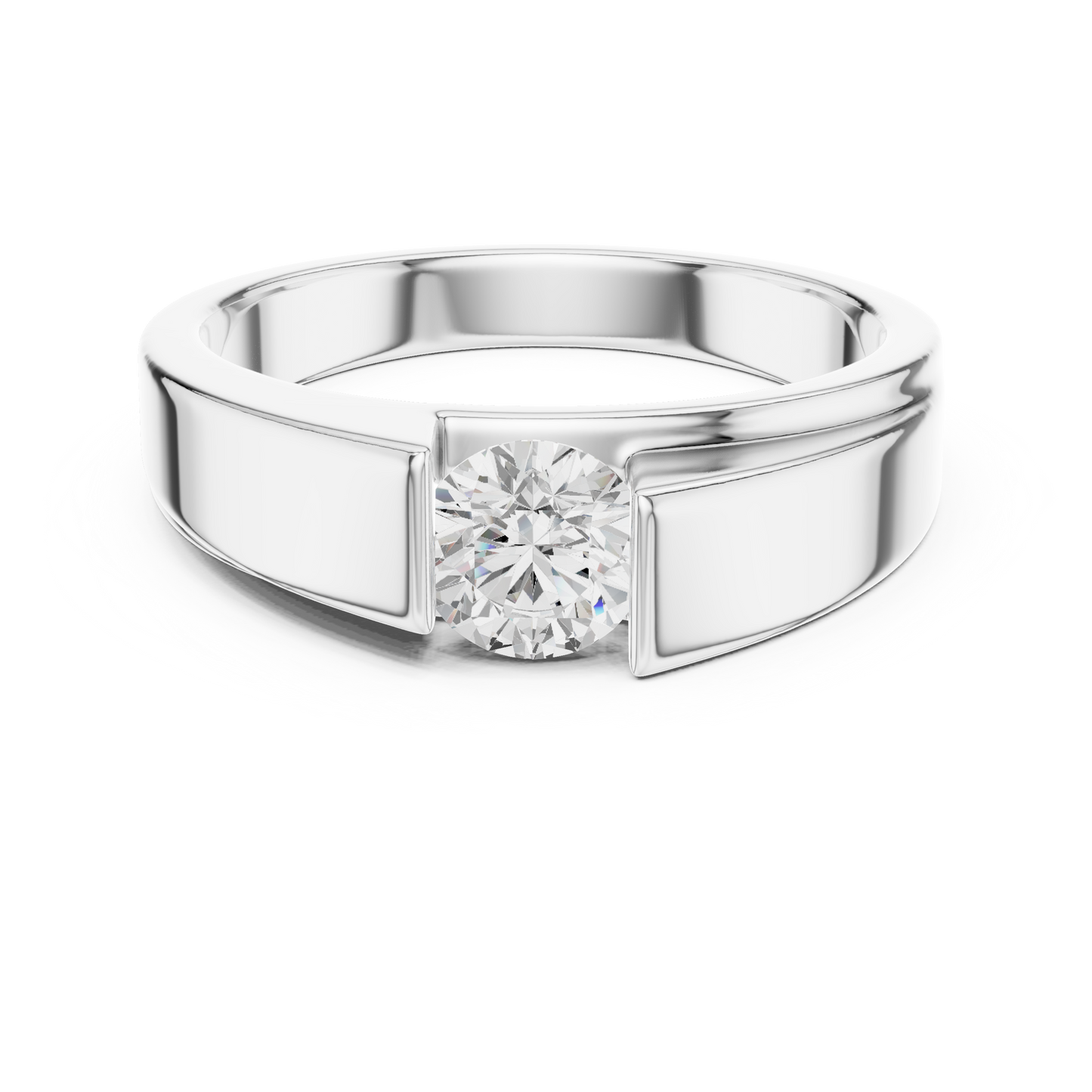 Men's Round Shapes Lab Grown Diamond 14k Solid Gold Stunning Wedding Wear Ring - HIGHCARAT DIAMONDS