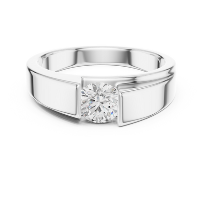 Men's Round Shapes Lab Grown Diamond 14k Solid Gold Stunning Wedding Wear Ring - HIGHCARAT DIAMONDS
