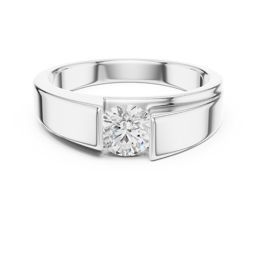 Men's Round Shapes Lab Grown Diamond 14k Solid Gold Stunning Wedding Wear Ring - HIGHCARAT DIAMONDS
