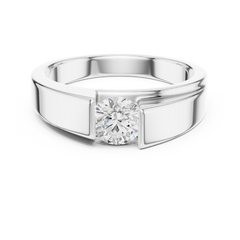 Men's Round Shapes Lab Grown Diamond 14k Solid Gold Stunning Wedding Wear Ring - HIGHCARAT DIAMONDS