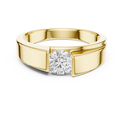 Men's Round Shapes Lab Grown Diamond 14k Solid Gold Stunning Wedding Wear Ring - HIGHCARAT DIAMONDS
