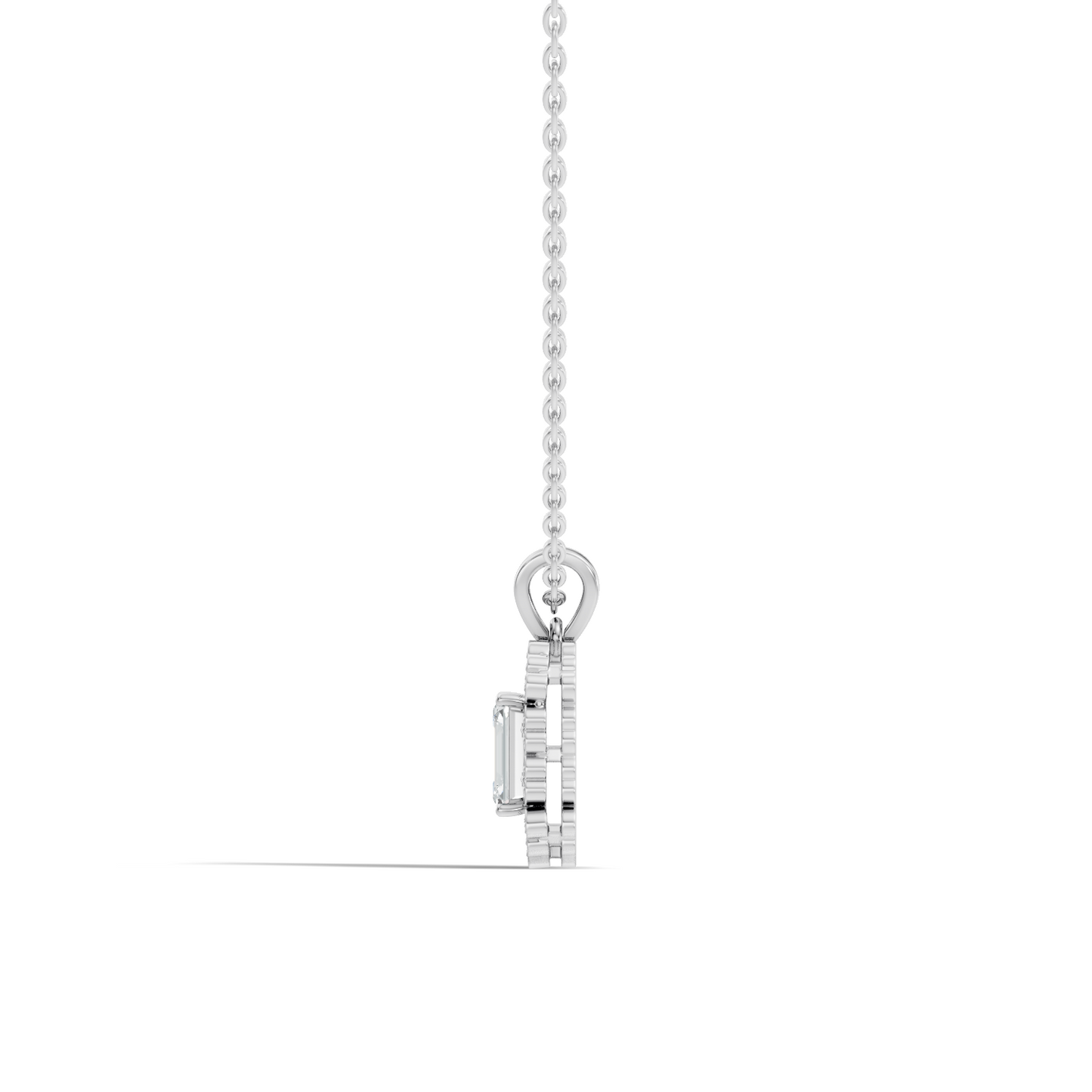 0.86 Ct Emerald Cut Lab-Grown Diamond Pendant Stylish Round Diamond For Her