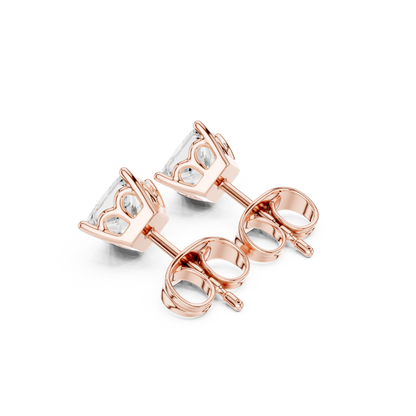 Princess Cut Lab Grown Diamond 18k Solid Gold Party Wear Studs Earrings For Anniversary Gift - HIGHCARAT DIAMONDS