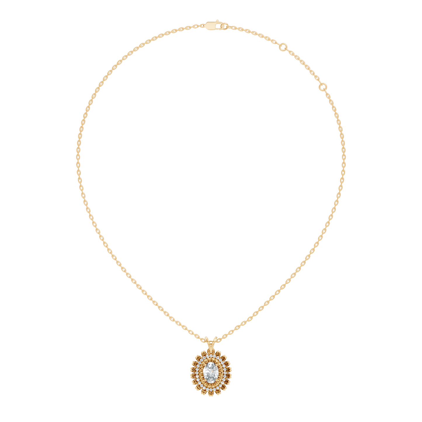 0.89 CT Round Lab-Grown Diamond Pendant In 14K Solid Yellow Gold Gift