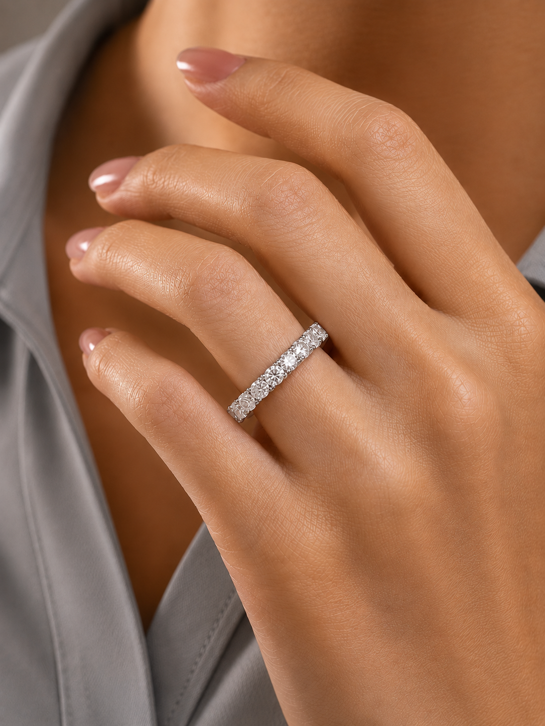 0.90 CT Lab or Natural Diamond  Full Eternity  Round Diamond Wedding Band Luxury Gift - HIGHCARAT DIAMONDS