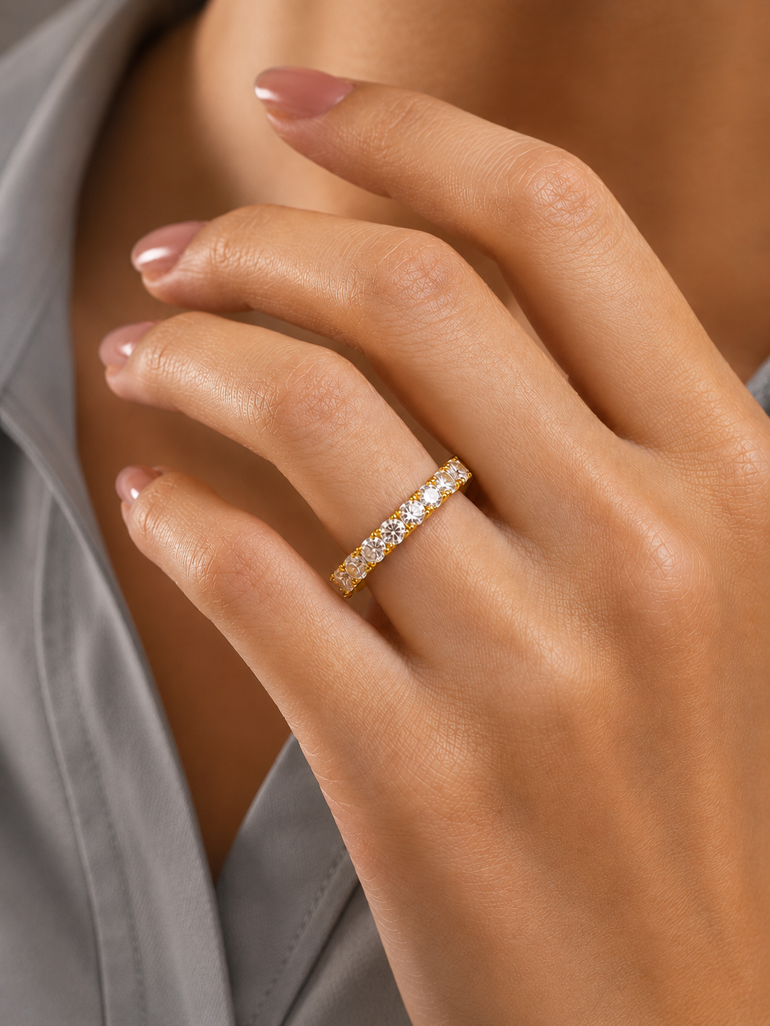0.90 CT Lab or Natural Diamond  Full Eternity  Round Diamond Wedding Band Luxury Gift - HIGHCARAT DIAMONDS