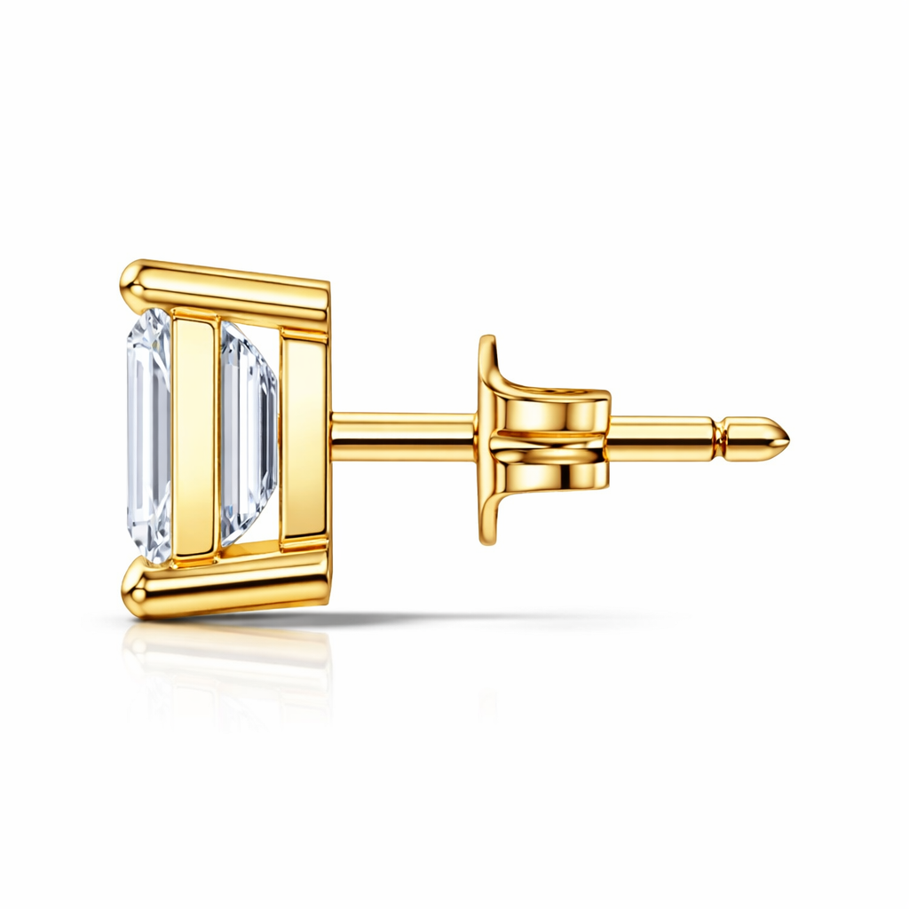 0.92 Carat Emerald Cut Lab-Grown Diamond Stud Earrings Eco-Friendly Gift For Her - HIGHCARAT DIAMONDS