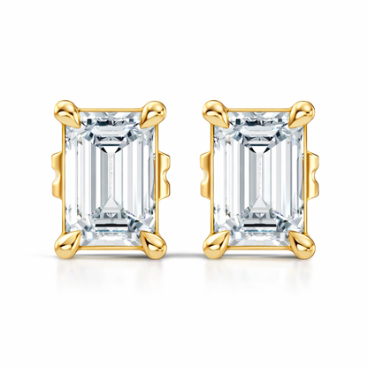 0.92 Carat Emerald Cut Lab-Grown Diamond Stud Earrings Eco-Friendly Gift For Her - HIGHCARAT DIAMONDS