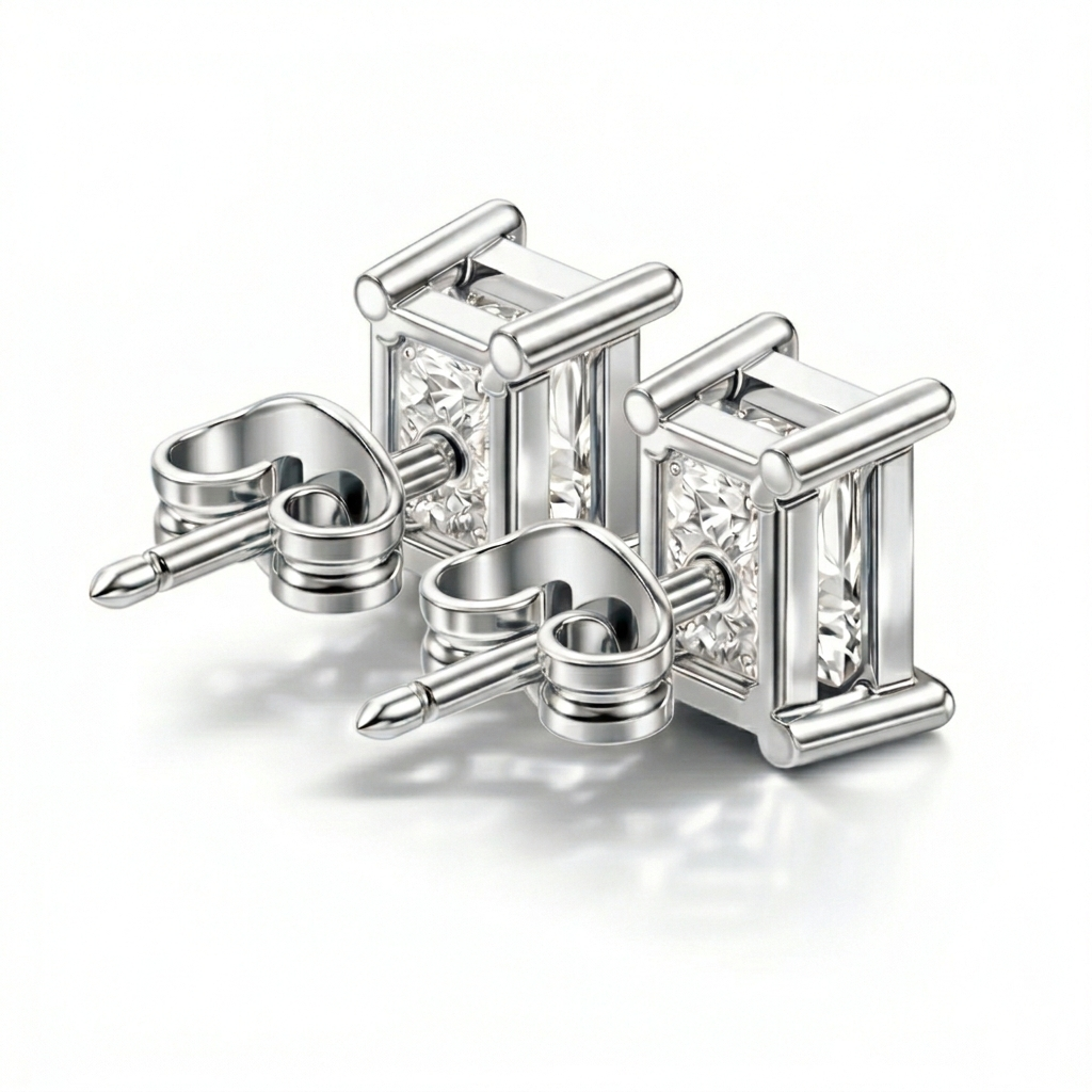0.92 Carat Emerald Cut Lab-Grown Diamond Stud Earrings Eco-Friendly Gift For Her - HIGHCARAT DIAMONDS