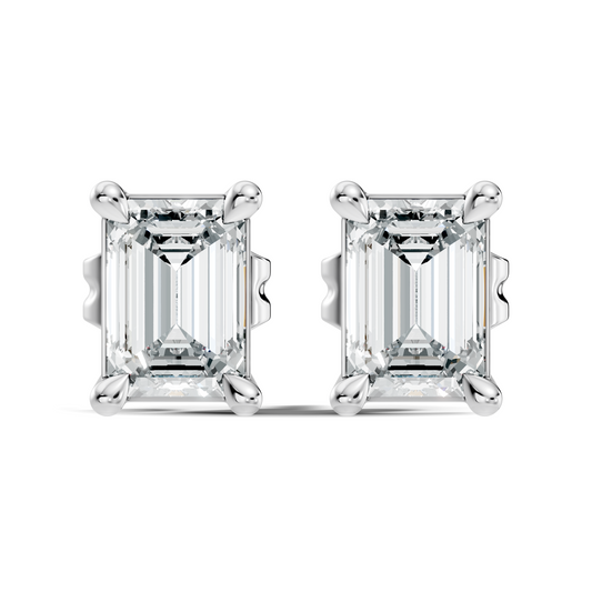 0.92 Carat Emerald Cut Lab-Grown Diamond Stud Earrings Eco-Friendly Gift For Her