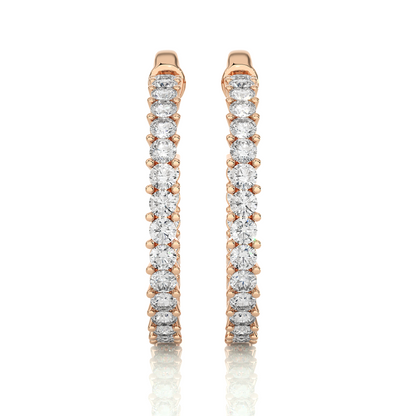 0.92 CT Round Shaped huggie Hoop Labgrown And Natural Diamond Vintage Earrings For Someone Special - HIGHCARAT DIAMONDS