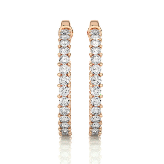 0.92 CT Round Shaped huggie Hoop Labgrown And Natural Diamond Vintage Earrings For Someone Special - HIGHCARAT DIAMONDS