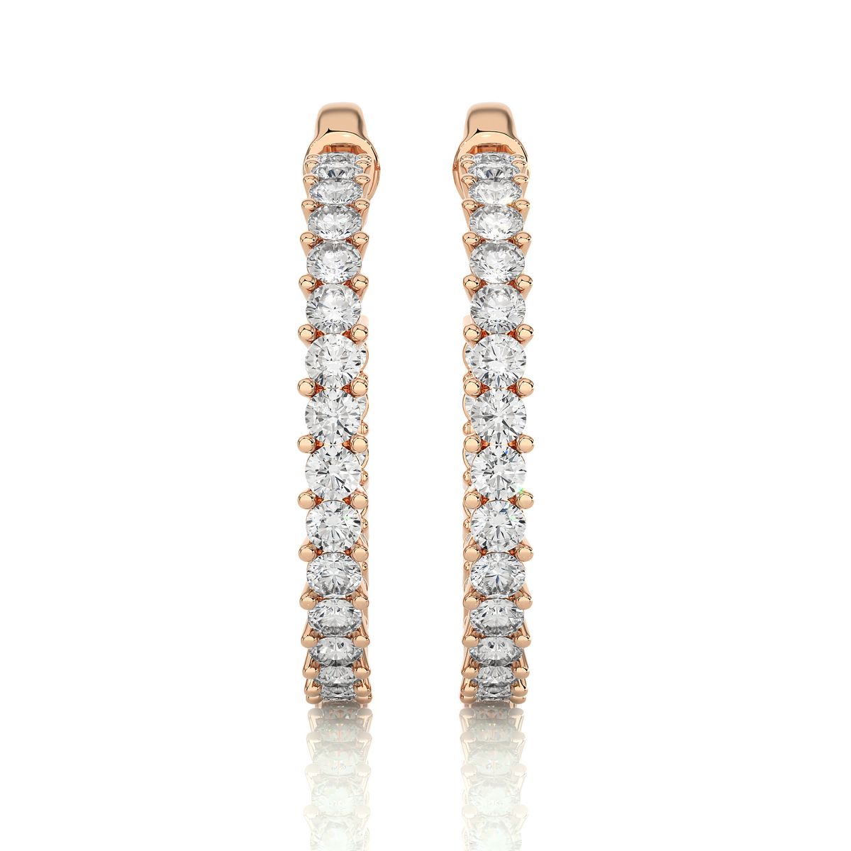 0.92 CT Round Shaped huggie Hoop Labgrown And Natural Diamond Vintage Earrings For Someone Special - HIGHCARAT DIAMONDS
