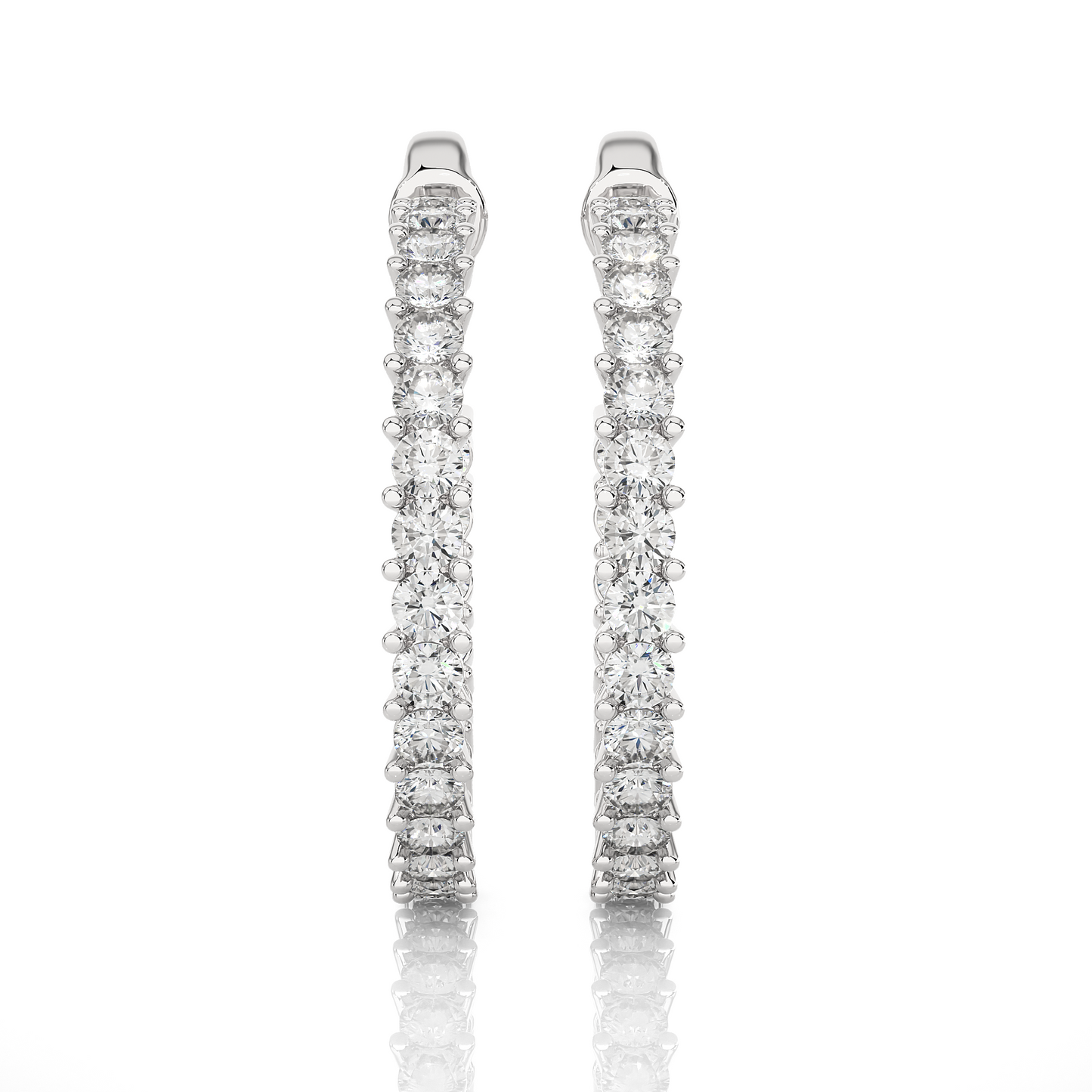 0.92 CT Round Shaped huggie Hoop Labgrown And Natural Diamond Vintage Earrings For Someone Special - HIGHCARAT DIAMONDS