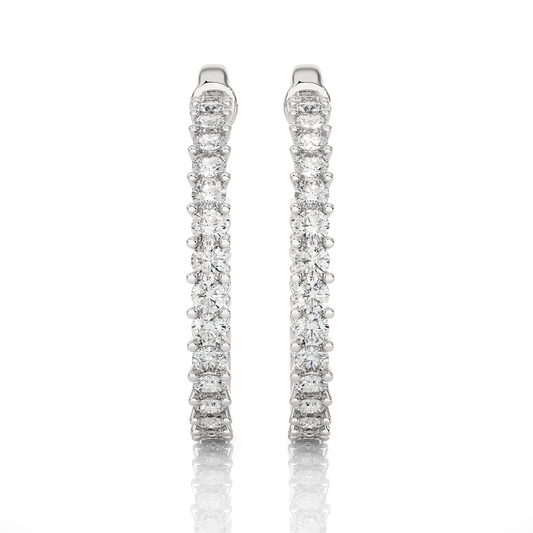 0.92 CT Round Shaped huggie Hoop Labgrown And Natural Diamond Vintage Earrings For Someone Special - HIGHCARAT DIAMONDS