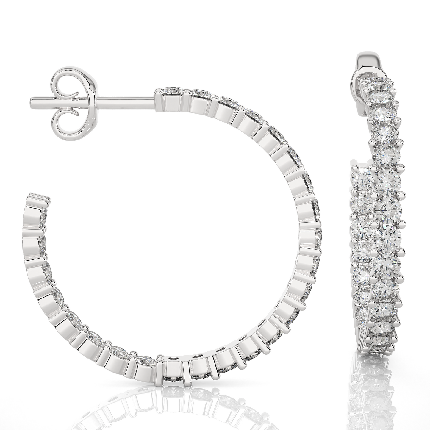 0.92 CT Round Shaped huggie Hoop Labgrown And Natural Diamond Vintage Earrings For Someone Special - HIGHCARAT DIAMONDS