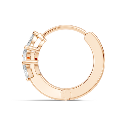 14K Solid Gold 1 Ct Marquise Cut Diamond Hoop Earrings Timeless Women's Jewelry - HIGHCARAT DIAMONDS