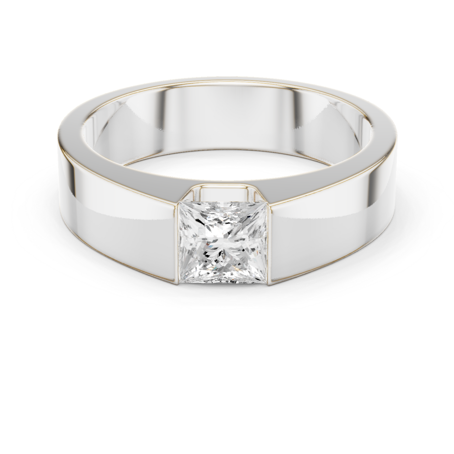 1.00 Ct Princess Cut Lab grown Diamond Classic Vintage Unique Daily Wear Men Diamond Ring - HIGHCARAT DIAMONDS