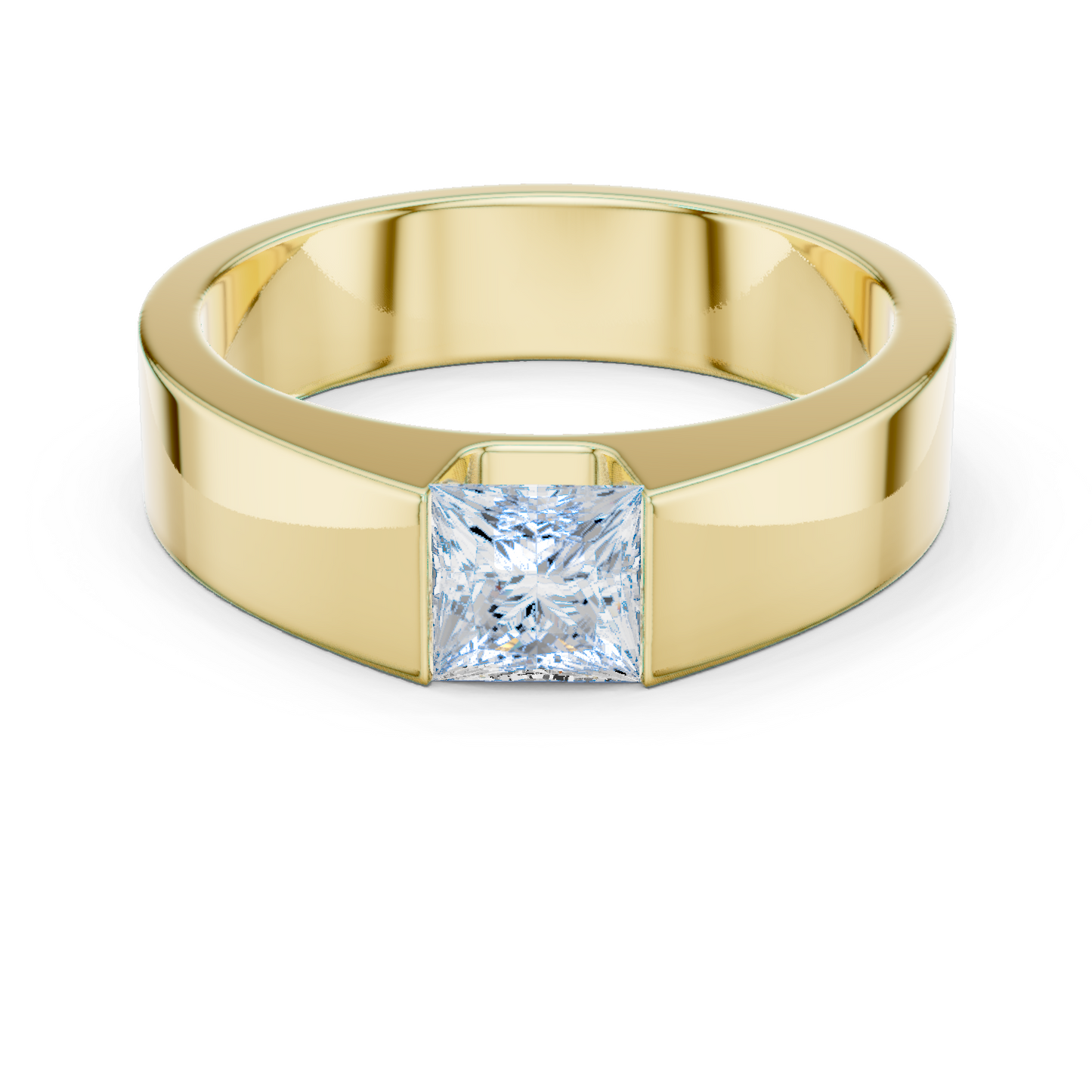 1.00 Ct Princess Cut Lab grown Diamond Classic Vintage Unique Daily Wear Men Diamond Ring - HIGHCARAT DIAMONDS