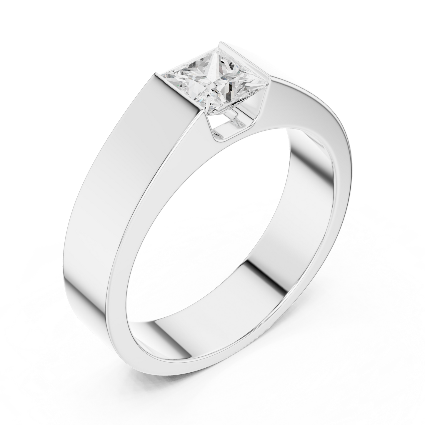 1.00 Ct Princess Cut Lab grown Diamond Classic Vintage Unique Daily Wear Men Diamond Ring - HIGHCARAT DIAMONDS