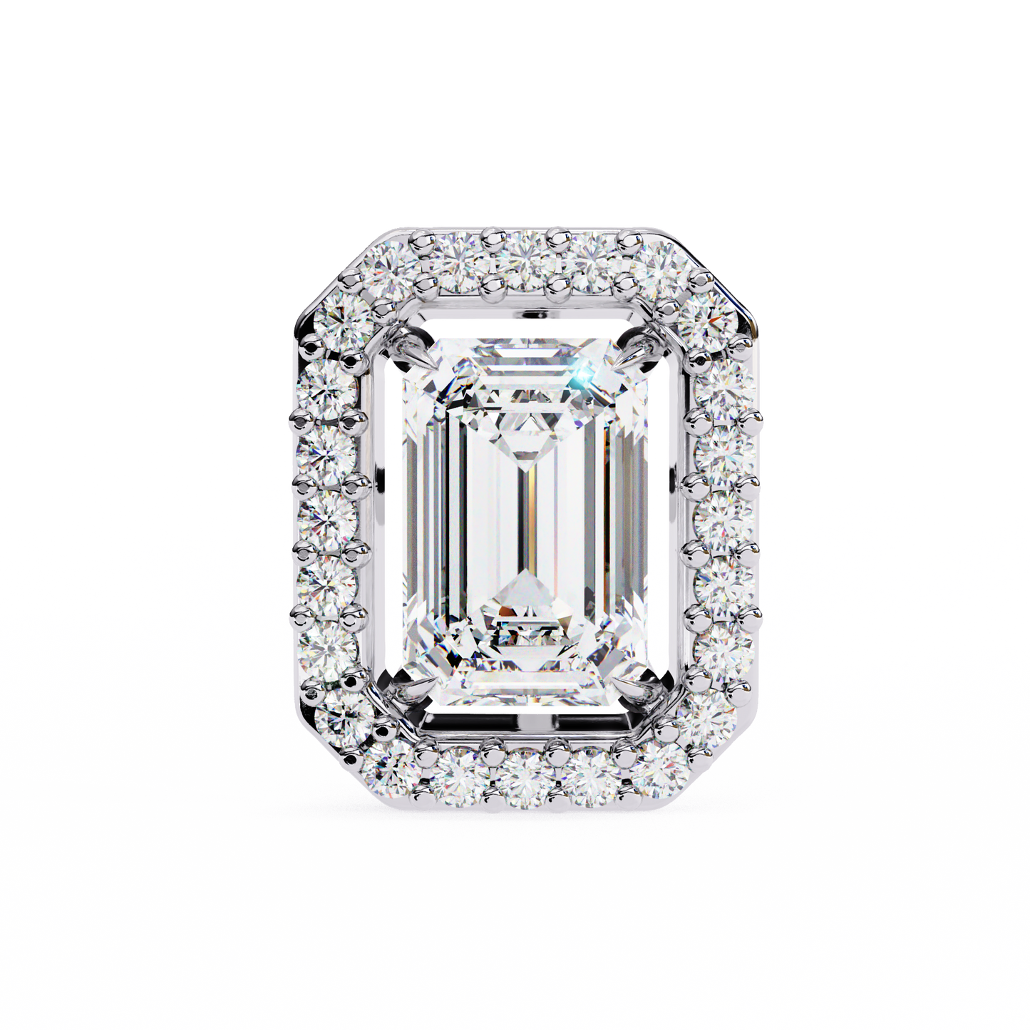 1.00Ct Radiant And Round Cut Diamond Halo Style Delicate Minimalist Stackable Perfect Bridal Stud Earring Gift For Her - HIGHCARAT DIAMONDS